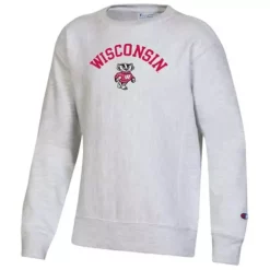 Champion Kids' Wisconsin Badgers Reverse Weave Crewneck Sweatshirt