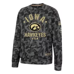 Colosseum Iowa Hawkeyes Operation Hat Trick GI Joe Crew Neck Sweatshirt