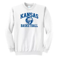 Range Kansas Jayhawks Arch Basketball Crewneck Sweatshirt