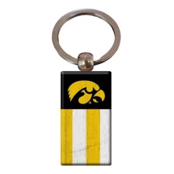 Fan Creations Iowa Hawkeyes Wooden Flag Key Chain